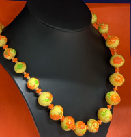 Lucite Sunrise Splendor Vintage Lampwork Korean Bead Necklace