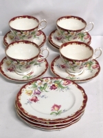 Vintage Cups & Saucers & Side Plates - Bell - Narcissus Pattern