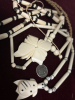 Three Carved Necklaces Turtle Flower Black & White Beads - 5