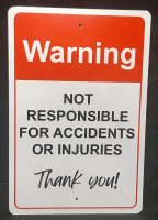 New Warning Metal Sign - 12" by 9"