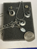 Lia Sophia New Boxed Two Circle pendant Necklace Matching Pierced Earrings - 4