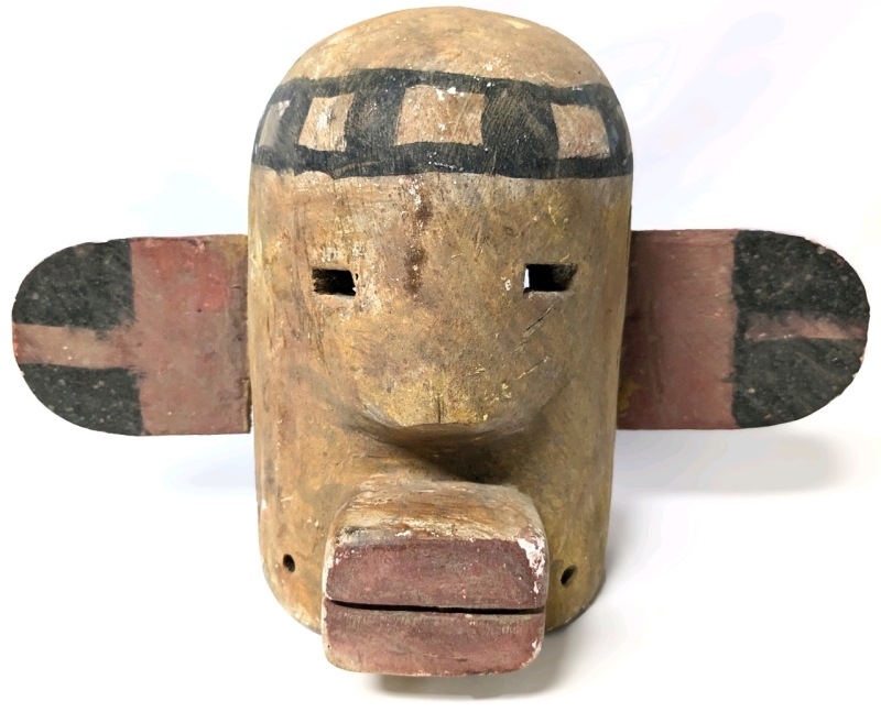 Rare Hopi Ceremonial Wood Karchina Mask from Arizona