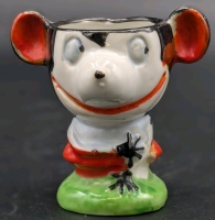 Vintage 1930s Disney Mickey Mouse Porcelain Egg Cup Made in Japan | 3" Tall