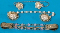 3 Vintage Sweater Clips with Faux Pearls + | 5" - 8.25" Long