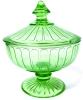 Brilliant Vintage Uranium Glass Candy Dish w Lid | 4.8" Diameter x 5.75" Tall - 2