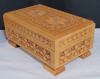 Hand Carved Basswood Keepsake / Jewelry Box . Measures 8.5"×4.5"×3.5" - 2