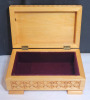 Hand Carved Basswood Keepsake / Jewelry Box . Measures 8.5"×4.5"×3.5" - 3