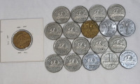 1937 - 1952 Canadian King George VI Five Cent Nickels , 19 Coins , Consecutive Years . Includes : 1942 , 1942 & 1943 Tombac , 1947 & 1947* , 1951 & 1951 Commemorative