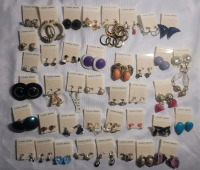 40 Pair Earings on Earing Cards , Clip Style & Screw Style , All Matching