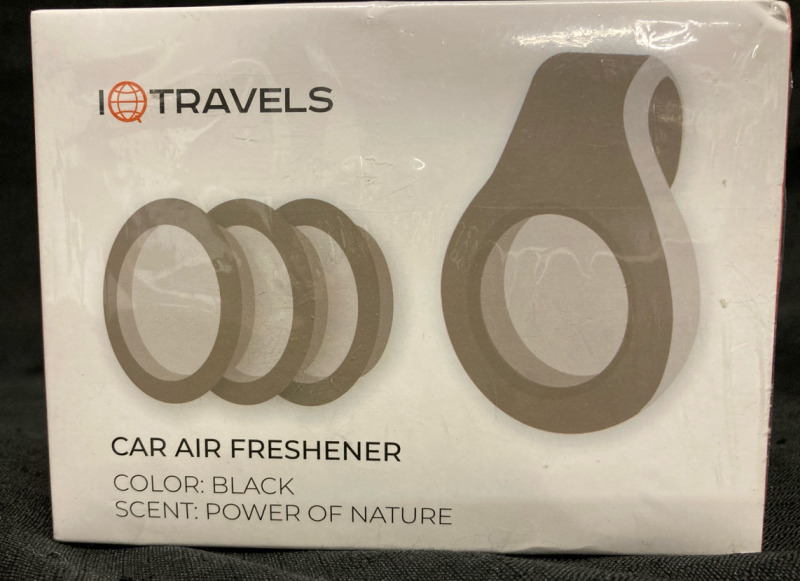 New I Travels Black Car Air Freshener Ice Age Scent 1.5”w x 4” tall