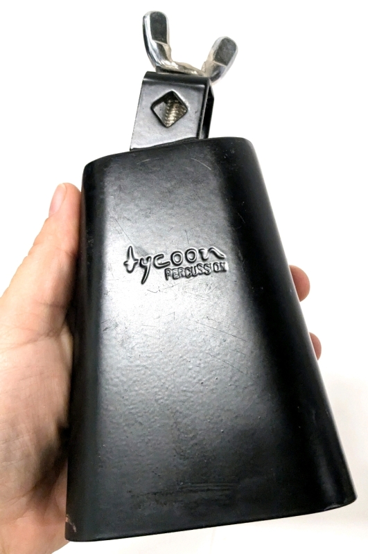 Tycoon Percussion Mounted Cowbell with Black Powder-Coated Finish | 5" Tall to top off Bell, 7.25" Tall incl Mount & Screw