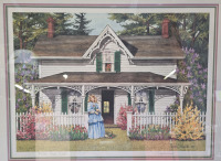 *Signed * Vintage ( 1987 ) Carole Black: "Daydreamer" Wooden Framed Print ( 360 of 395 ) | Frame Size ( 29" x 23.5" )