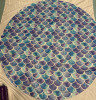 New 60” Diameter Mermaid Scale Patterned Fabric Table Cloth - 2