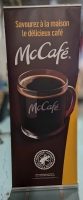 88" Tall Collapsible French McCafe Advertising Banner. 33" Wide.