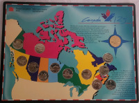 1992 Canada 125 Loonie & Quarter Coin Set w/Display Board