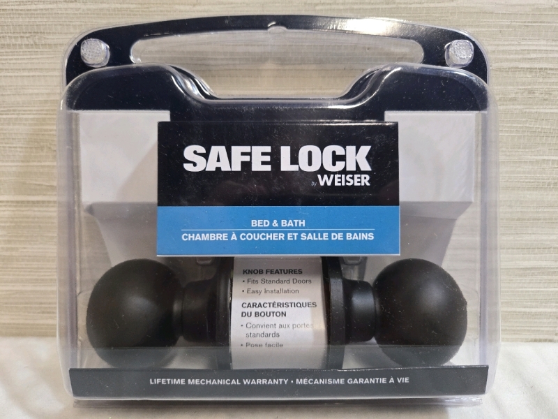 New Sealed | Weiser Safe Lock For Bed & Bathroom | Fits 1 ⅜" - 1 ¾" Doors )