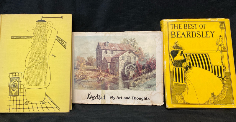 3 Art Book Lot Beardsley Keirstead Steinberg Largest 9.25&rdquo; w x 12.25&rdquo; tall