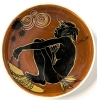 Signed Vintage Martin Boyd Australia Wah Porcelain Dish with Crouching Aboriginal Woman | 4.25" Diameter