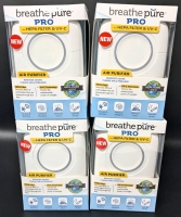 4 (Four) New BREATHE PURE PRO Portable Plug-In Air Purifiers with Hepa Filter & UV-C