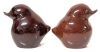 Pair of Reggie Medford Mahogany Creations Barbados Buttery-Smooth Mahogany Wren Birds | 2.5" Tall - 3