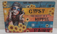 New Gypsy Metal Sign - 12" X 8"