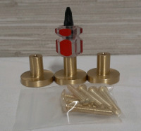 New Brass Cabinet Drawer Knobs with nails and Installation Screw - 3pc