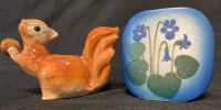 Vintage Planters - Squirrel + Flower Largest 6” w x 4.5” ht