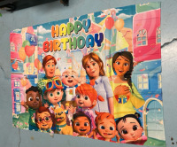 New Cocomelon Happy Birthday Wall Hanging w Clips 57” L x 37” w