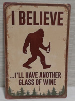 New Sasquatch Metal Sign - 12" X 8"