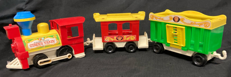 Vintage Fisher Price Circus Train l engine 8.5” w x 6”ht