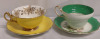 2 Vintage Foley Teacups & Saucers - Green Signed A. Taylor Made in England - 7