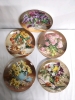 5 Vintage Floral Collector Plates - W.L. George 8.5" Diameter Signed Morley - 2