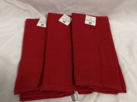 3 New Dish Towels - Red