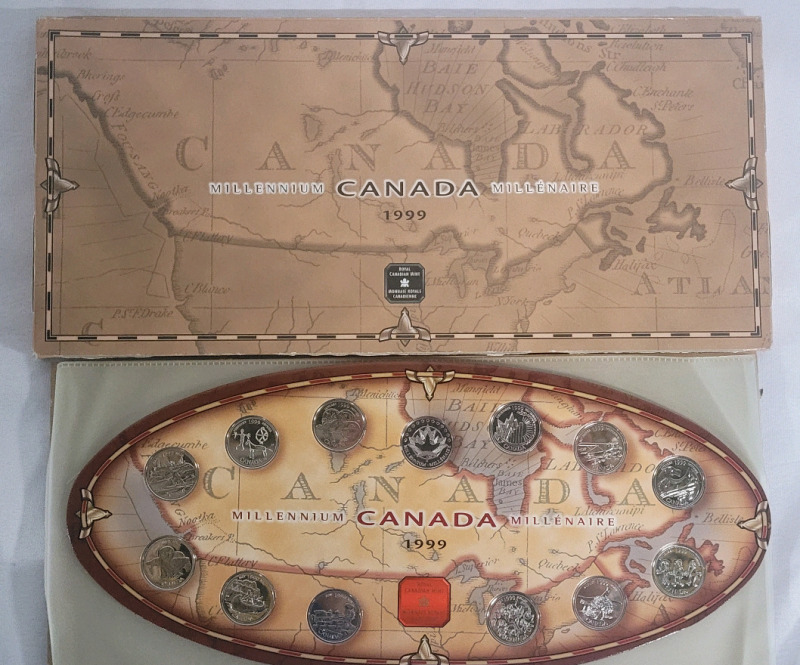 1999 Canadian Millennium Quarter Coin Set in Original Box