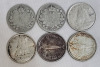 1933 - 1967 Canadian Silver Dimes , Six (6) Coins . 1933 , 1936 , 1954 , 1963 & 1967 ×2