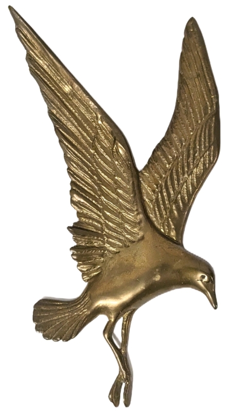 Vintage Brass Seagull Wall Decor | 5" x 11.4"