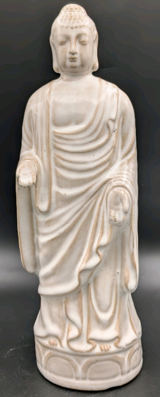 Lovely Vintage Ceramic Buddha Statue | 14.25" Tall