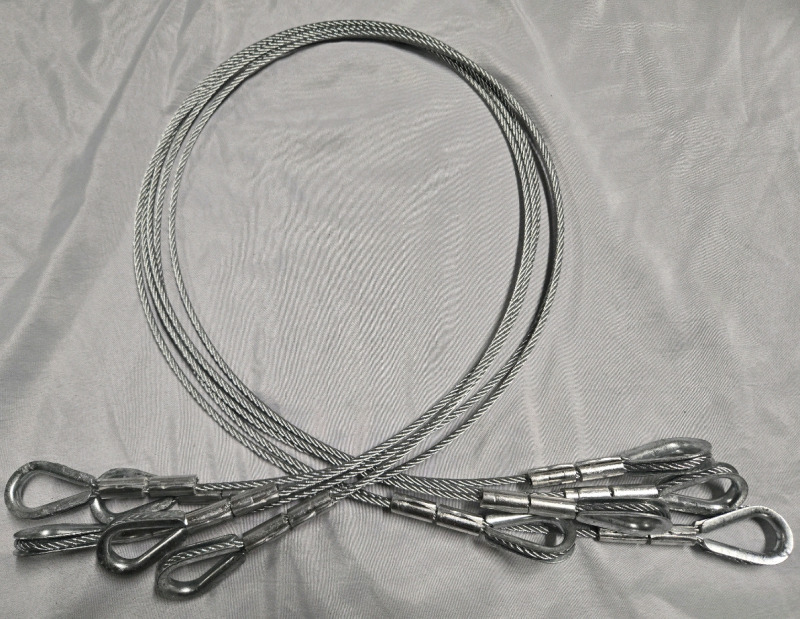 5 New | Metal 56.5" Long Replacement Lift Cables For Trailer Gate | Cables Are Closed On Either Side