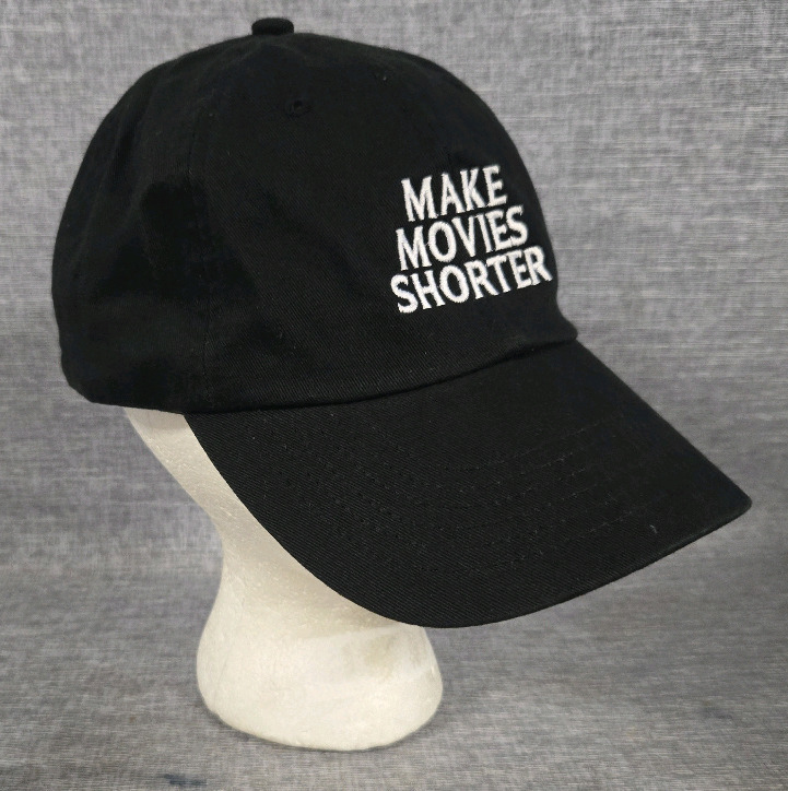 New | " Make Movies Shorter " Black Adjustable Snapback ball cap