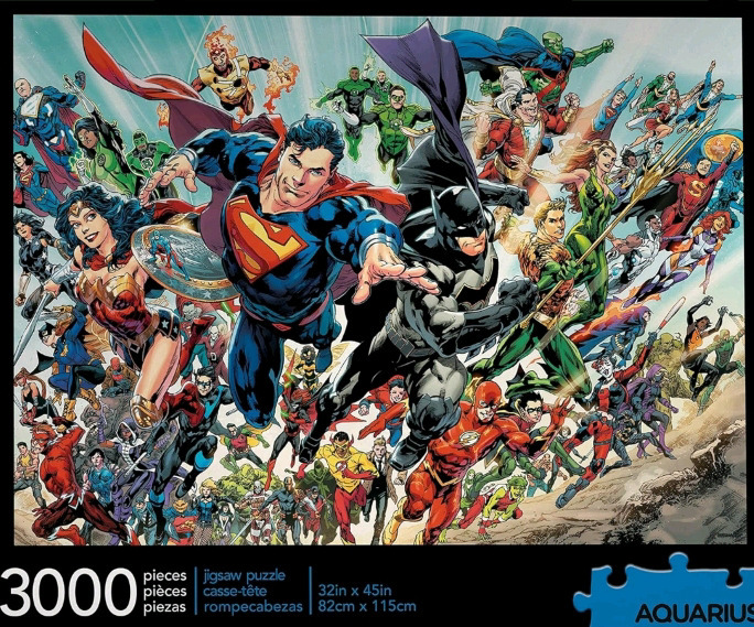 New Sealed | DC Aquarius Comics Cast 3000Pcs Jigsaw Puzzle 32" x 45" | Model # 68-512