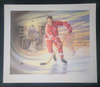 " Mr. Hockey " by Canadian Artist James Lumbers . Limited Edition Numbered Signed Print , #3710/9999 . Measures 25.5"&times;21.5"
