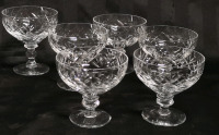 6 Vintage Webb Corbett Crystal Champagne Glasses - 3.5" & 4" Tall - Made in England