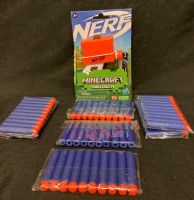 New Minecraft Snow Golem Nerf Gun + 7 Pks Nerf Bullets Nerf Gun 3.5&rdquo; w x 5.5&rdquo; ht