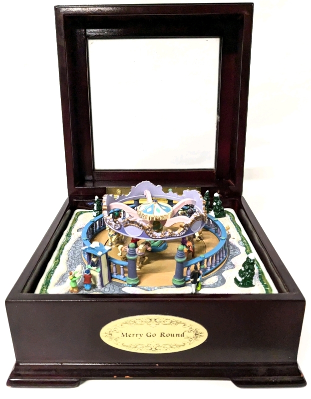 Mr. Christmas Animated Merry-Go-Round Music Box | 6" x 6" x 3.25" Tall