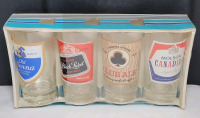 Vintage Sealed 12oz. Beer Decorator Tumblers , Set of 4 . New Old Stock