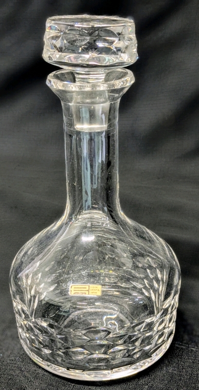 Vintage Hoya Crystal Japan Decanter with Stopper | 10.5" Tall