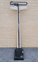 Health O Meter 350lb Mechanical Beam Scale with Height Measuring Stick . Tested Working