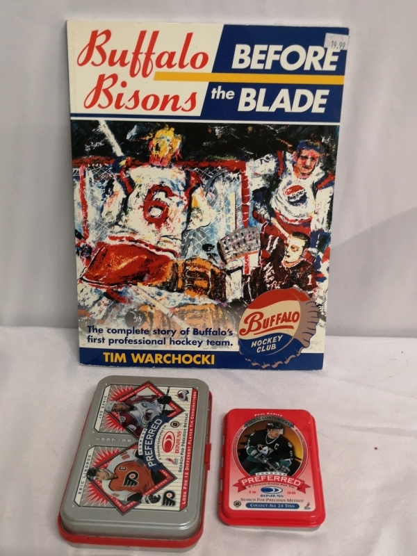 Buffalo Bisons Before the Blade Paperback Book (Signatures) + 2x Hockey Card Tins