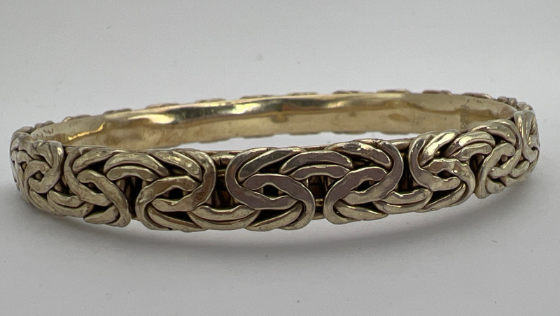 925 OT Turkey Sterling Byzantine style vermeil Bangle