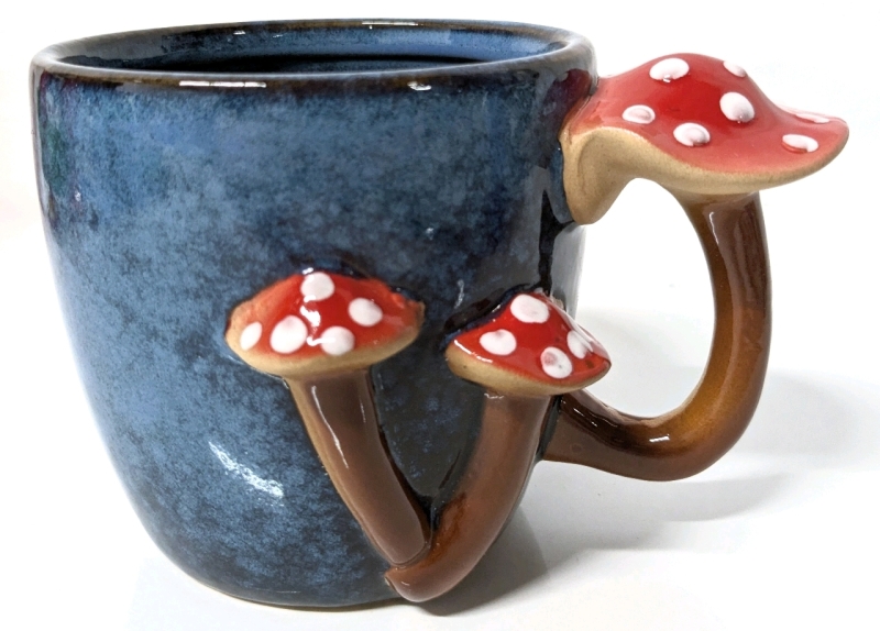 Gorgeous Ceramic Mushroom Mug from Sunday Morning Ceramics | 4" Tall x 4.15" Diameter